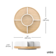 UMBRA - Bellwood Lazy Susan | Rotating Wood Serving Tray and Tabletop Organizer Home & Kitchen White/Natural