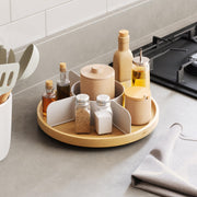 UMBRA - Bellwood Lazy Susan | Rotating Wood Serving Tray and Tabletop Organizer Home & Kitchen White/Natural