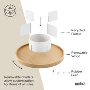 UMBRA - Bellwood Lazy Susan | Rotating Wood Serving Tray and Tabletop Organizer Home & Kitchen White/Natural