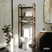 UMBRA - Bellwood Over the Toilet Shelf | Bathroom Space - Saving Storage Organizer Home & Kitchen Black - Walnut