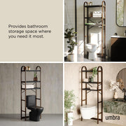 UMBRA - Bellwood Over the Toilet Shelf | Bathroom Space - Saving Storage Organizer Home & Kitchen Black - Walnut