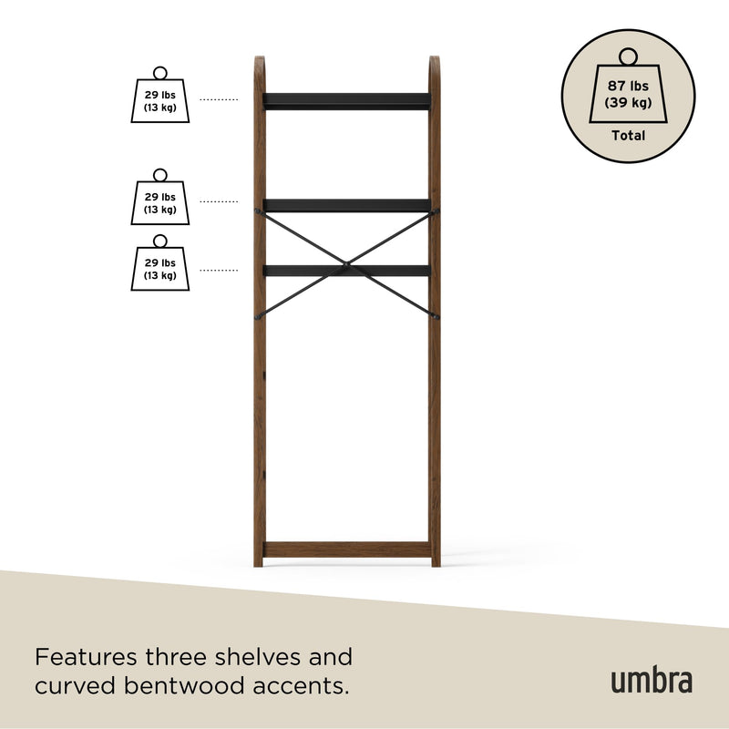 UMBRA - Bellwood Over the Toilet Shelf | Bathroom Space - Saving Storage Organizer Home & Kitchen Black - Walnut