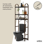 UMBRA - Bellwood Over the Toilet Shelf | Bathroom Space - Saving Storage Organizer Home & Kitchen Black - Walnut