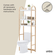 UMBRA - Bellwood Over the Toilet Shelf | Bathroom Space - Saving Storage Organizer Home & Kitchen White - Natural