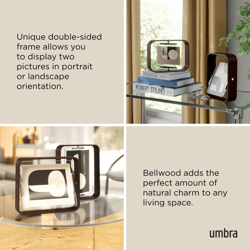 UMBRA - Bellwood Picture Frame Collection | Classic Wooden Photo Frames for Home Home & Kitchen Aged - Walnut 4x6