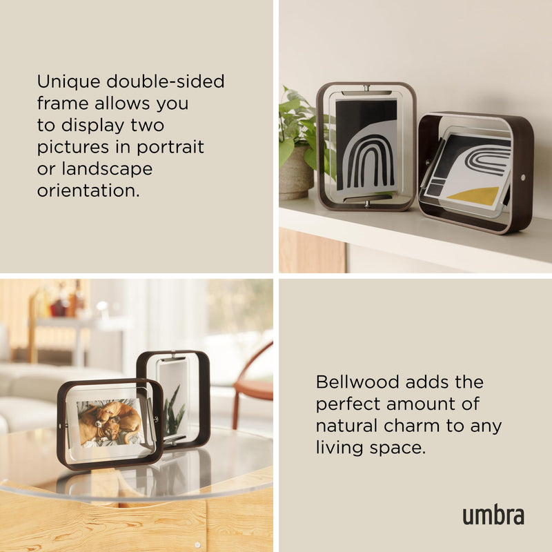 UMBRA - Bellwood Picture Frame Collection | Classic Wooden Photo Frames for Home Home & Kitchen Aged - Walnut 5x7