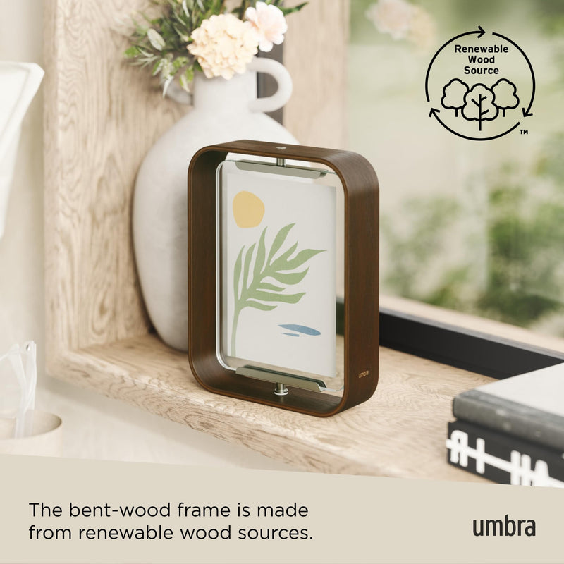 UMBRA - Bellwood Picture Frame Collection | Classic Wooden Photo Frames for Home Home & Kitchen Aged - Walnut 5x7