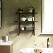 UMBRA - Bellwood Wall Shelf | Wooden Modern Design Home & Kitchen Black - Walnut