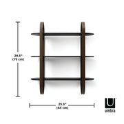 UMBRA - Bellwood Wall Shelf | Wooden Modern Design Home & Kitchen Black - Walnut