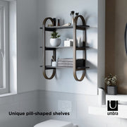 UMBRA - Bellwood Wall Shelf | Wooden Modern Design Home & Kitchen Black - Walnut