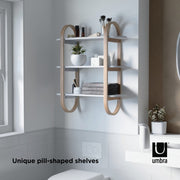 UMBRA - Bellwood Wall Shelf | Wooden Modern Design Home & Kitchen White - Natural