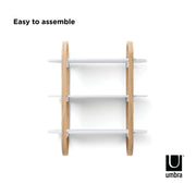 UMBRA - Bellwood Wall Shelf | Wooden Modern Design Home & Kitchen White - Natural