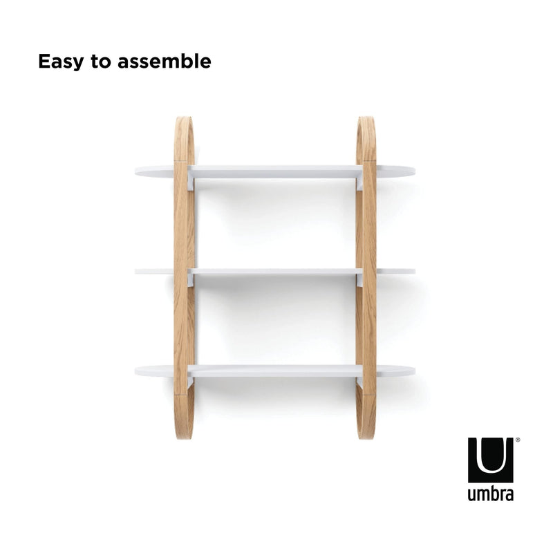 UMBRA - Bellwood Wall Shelf | Wooden Modern Design Home & Kitchen White - Natural