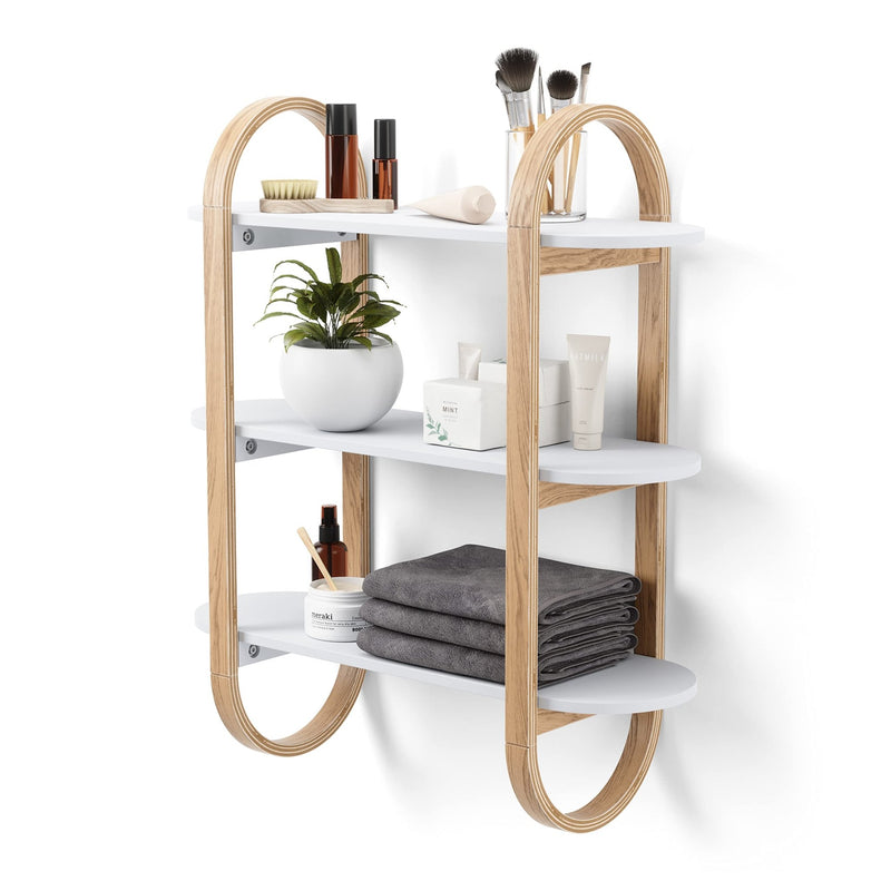 UMBRA - Bellwood Wall Shelf | Wooden Modern Design Home & Kitchen White - Natural