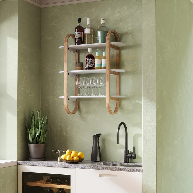 UMBRA - Bellwood Wall Shelf | Wooden Modern Design Home & Kitchen White - Natural