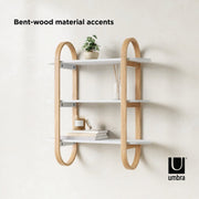 UMBRA - Bellwood Wall Shelf | Wooden Modern Design Home & Kitchen White - Natural