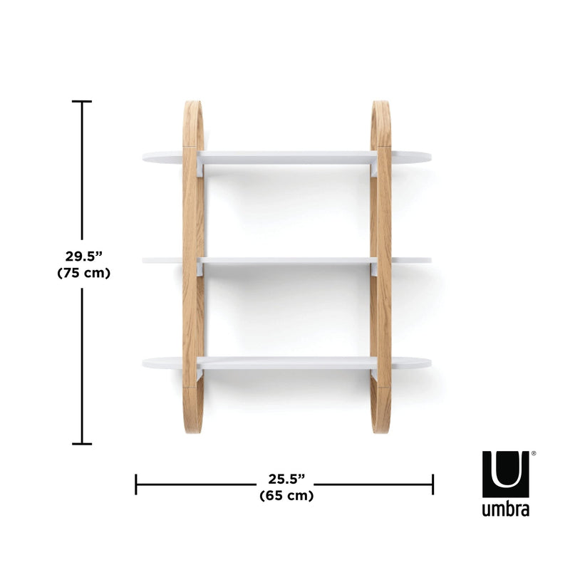UMBRA - Bellwood Wall Shelf | Wooden Modern Design Home & Kitchen White - Natural