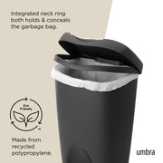 UMBRA - Brim Step On Trash Can | Hands - Free Pedal Kitchen & Bathroom Waste Bin Home & Kitchen Black
