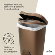 UMBRA - Brim Step On Trash Can | Hands - Free Pedal Kitchen & Bathroom Waste Bin Home & Kitchen Bronze