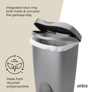 UMBRA - Brim Step On Trash Can | Hands - Free Pedal Kitchen & Bathroom Waste Bin Home & Kitchen Nickel