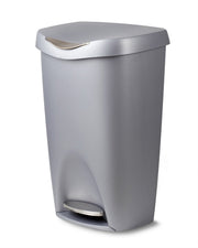 UMBRA - Brim Step On Trash Can | Hands - Free Pedal Kitchen & Bathroom Waste Bin Home & Kitchen Nickel