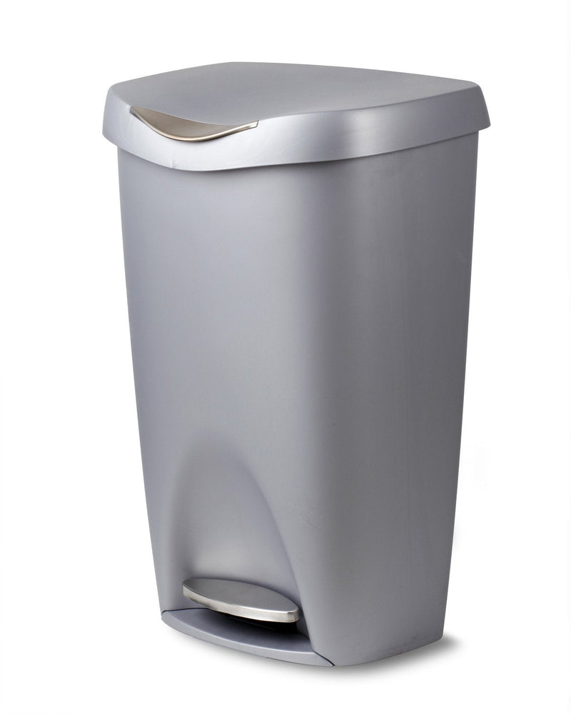 UMBRA - Brim Step On Trash Can | Hands - Free Pedal Kitchen & Bathroom Waste Bin Home & Kitchen Nickel