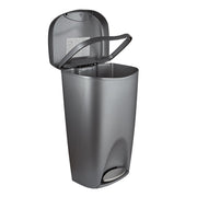 UMBRA - Brim Step On Trash Can | Hands - Free Pedal Kitchen & Bathroom Waste Bin Home & Kitchen Nickel