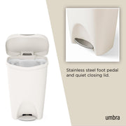 UMBRA - Brim Step On Trash Can | Hands - Free Pedal Kitchen & Bathroom Waste Bin Home & Kitchen Sand