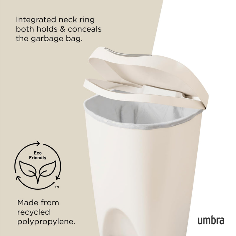 UMBRA - Brim Step On Trash Can | Hands - Free Pedal Kitchen & Bathroom Waste Bin Home & Kitchen Sand
