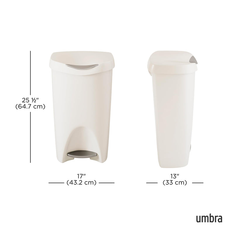 UMBRA - Brim Step On Trash Can | Hands - Free Pedal Kitchen & Bathroom Waste Bin Home & Kitchen Sand