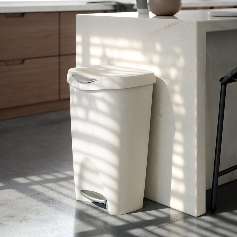 UMBRA - Brim Step On Trash Can | Hands - Free Pedal Kitchen & Bathroom Waste Bin Home & Kitchen Sand