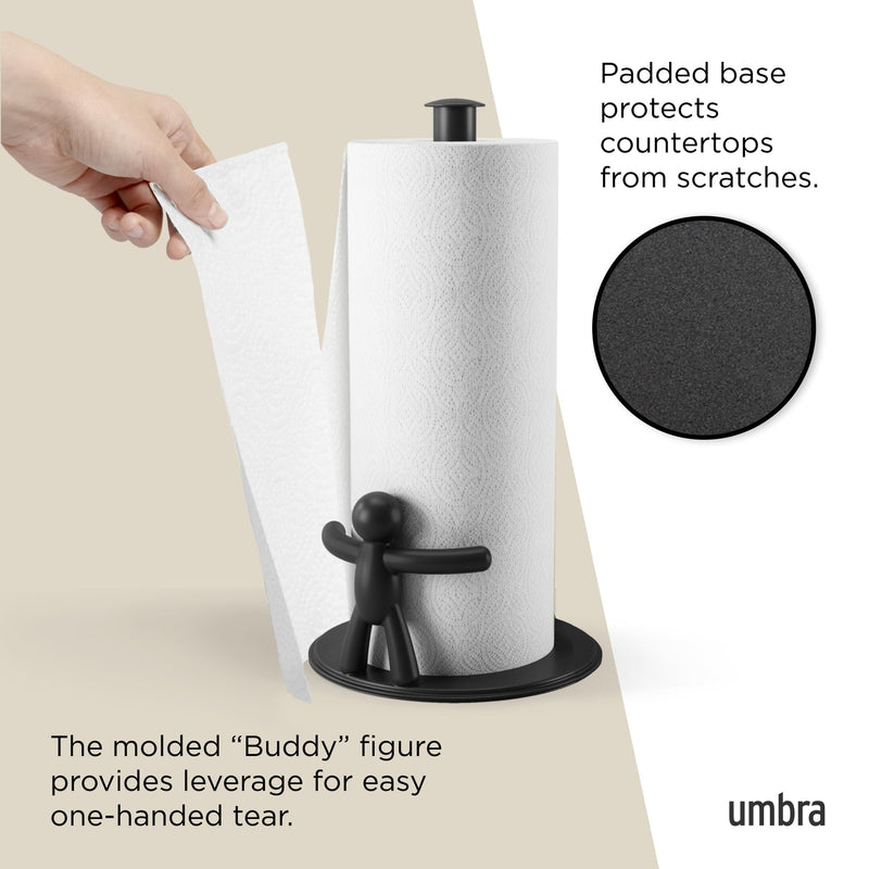 UMBRA - Buddy Paper Towel Holder | Countertop Kitchen Roll Dispenser & Organizer Home & Kitchen Black