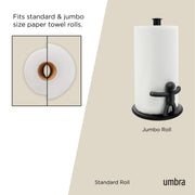 UMBRA - Buddy Paper Towel Holder | Countertop Kitchen Roll Dispenser & Organizer Home & Kitchen Black