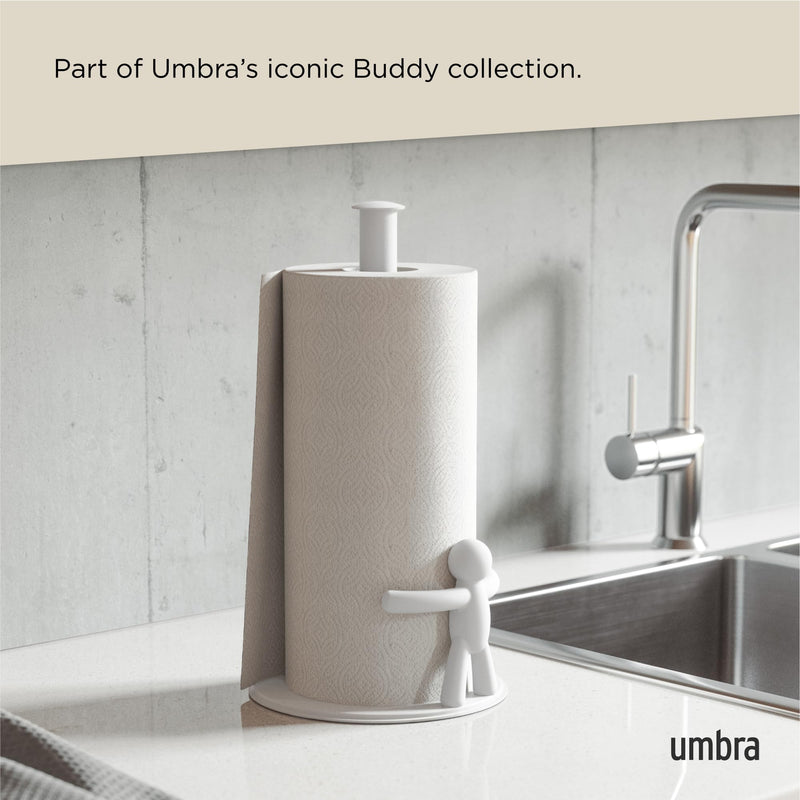 UMBRA - Buddy Paper Towel Holder | Countertop Kitchen Roll Dispenser & Organizer Home & Kitchen White