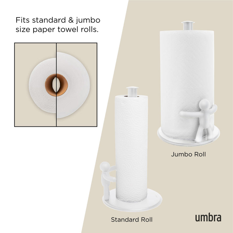 UMBRA - Buddy Paper Towel Holder | Countertop Kitchen Roll Dispenser & Organizer Home & Kitchen White