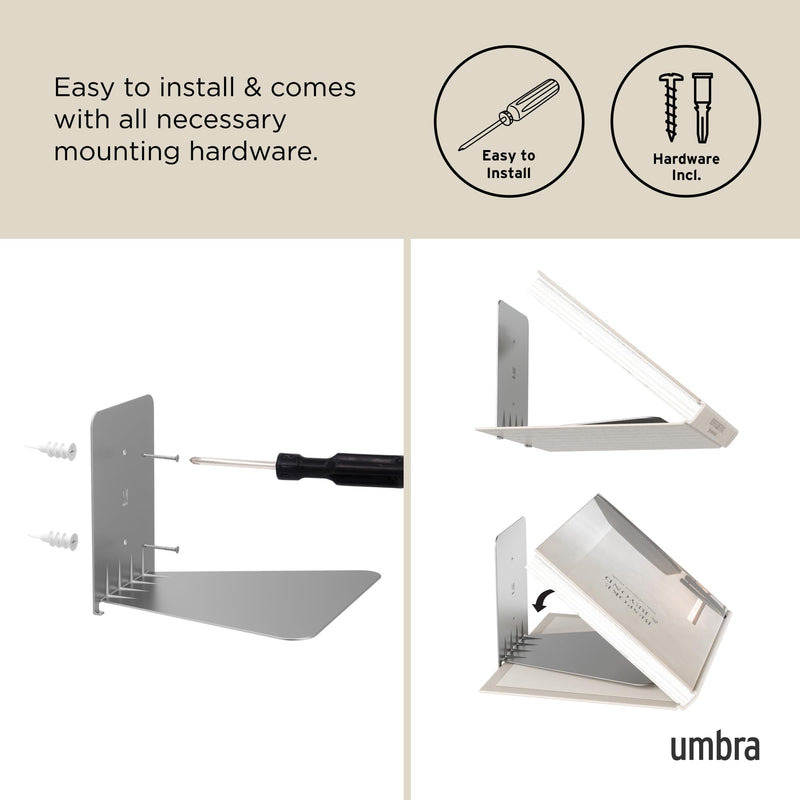 UMBRA - Conceal Shelves - Set of 3 | Minimal Floating Organizer Shelves for Home Home & Kitchen Large