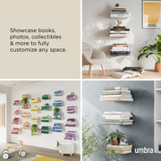 UMBRA - Conceal Shelves - Set of 3 | Minimal Floating Organizer Shelves for Home Home & Kitchen Large