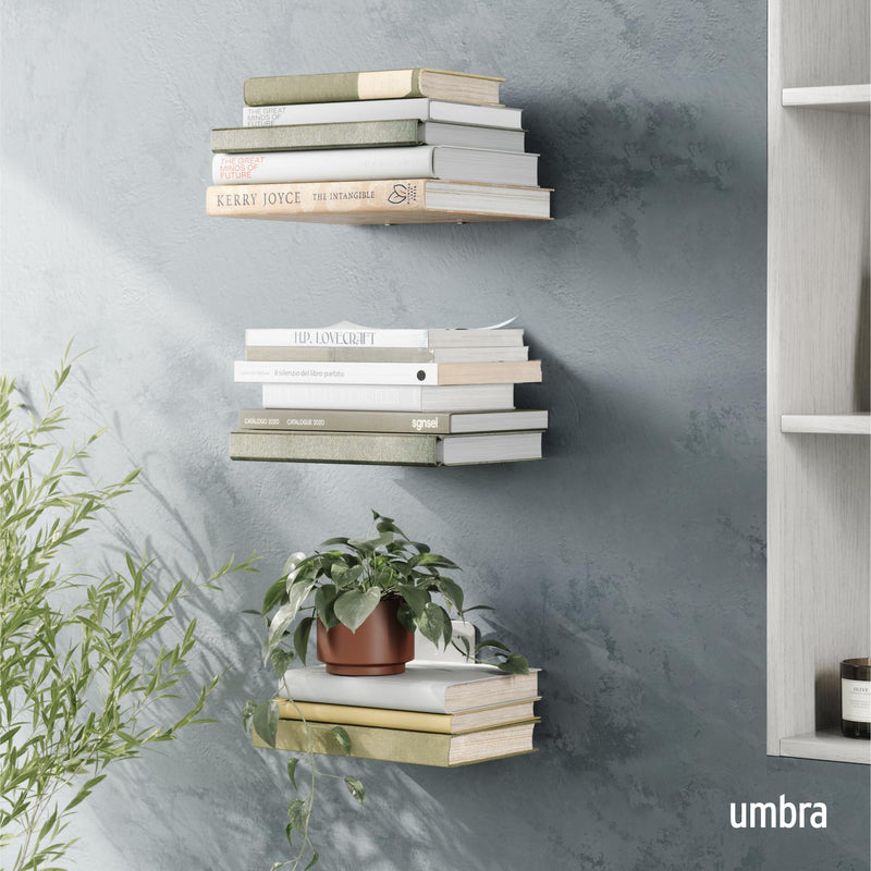UMBRA - Conceal Shelves - Set of 3 | Minimal Floating Organizer Shelves for Home Home & Kitchen Large