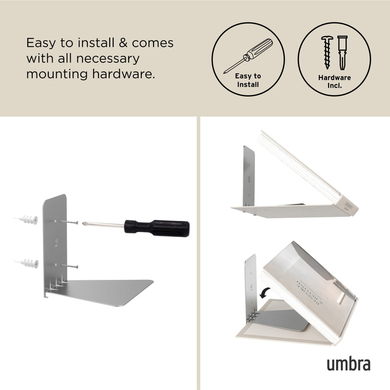UMBRA - Conceal Shelves - Set of 3 | Minimal Floating Organizer Shelves for Home Home & Kitchen Small