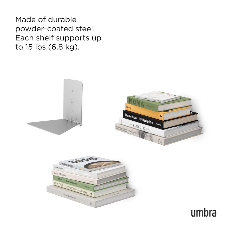 UMBRA - Conceal Shelves - Set of 3 | Minimal Floating Organizer Shelves for Home Home & Kitchen Small