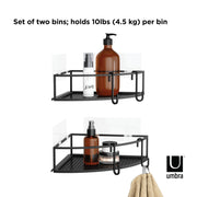 UMBRA - Cubiko Adhesive Corner Bins | Set of 2 Home & Kitchen Black