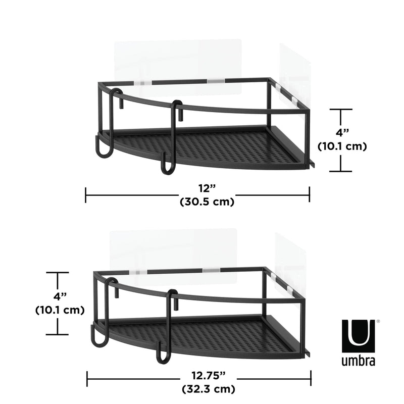 UMBRA - Cubiko Adhesive Corner Bins | Set of 2 Home & Kitchen Black