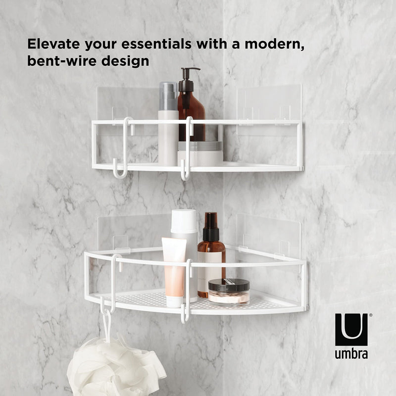 UMBRA - Cubiko Adhesive Corner Bins | Set of 2 Home & Kitchen White