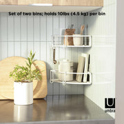 UMBRA - Cubiko Adhesive Corner Bins | Set of 2 Home & Kitchen White