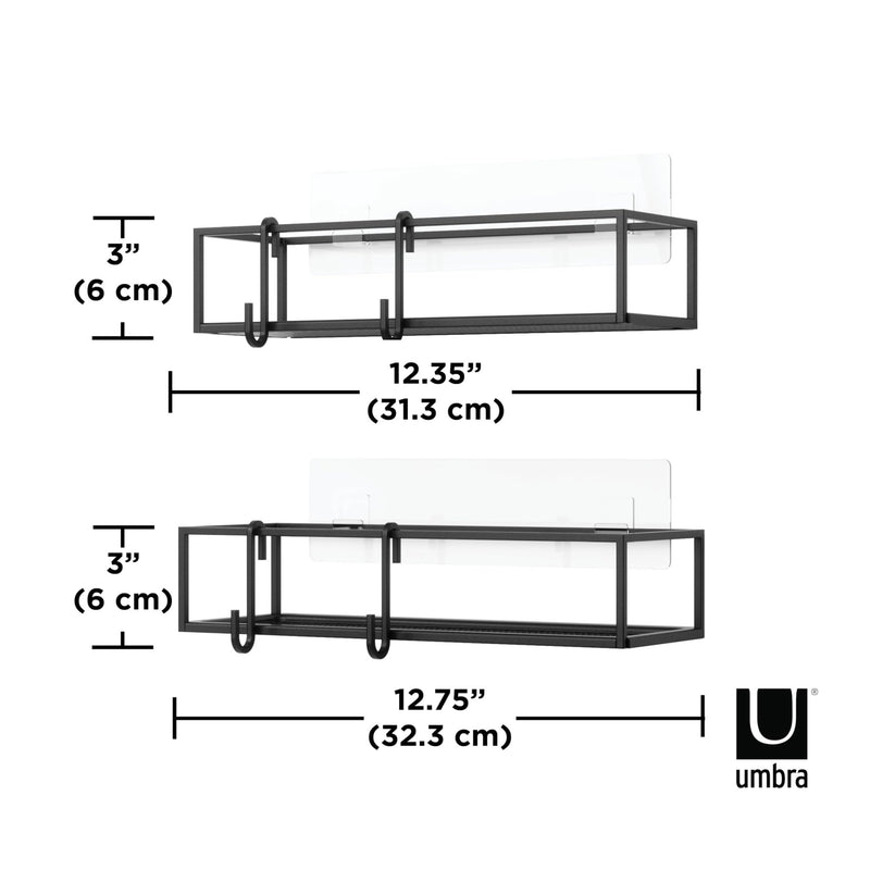 UMBRA - Cubiko Adhesive Shower Bins | Set of 2 Home & Kitchen Black