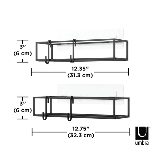 UMBRA - Cubiko Adhesive Shower Bins | Set of 2 Home & Kitchen Black