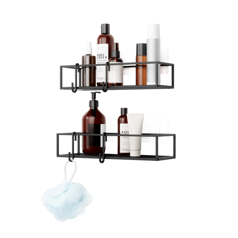 UMBRA - Cubiko Adhesive Shower Bins | Set of 2 Home & Kitchen Black
