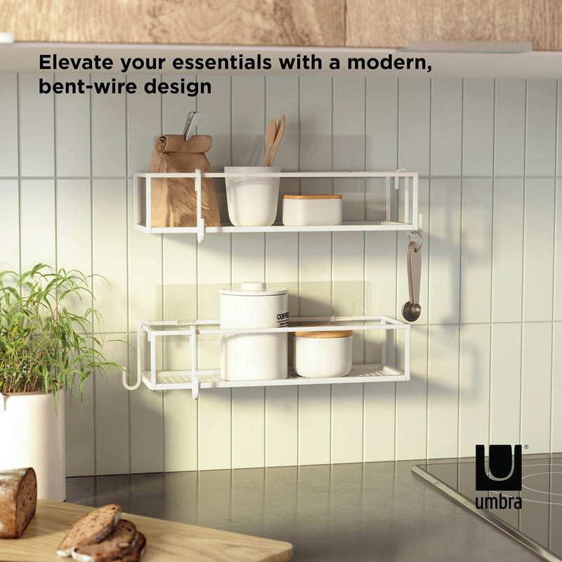UMBRA - Cubiko Adhesive Shower Bins | Set of 2 Home & Kitchen White