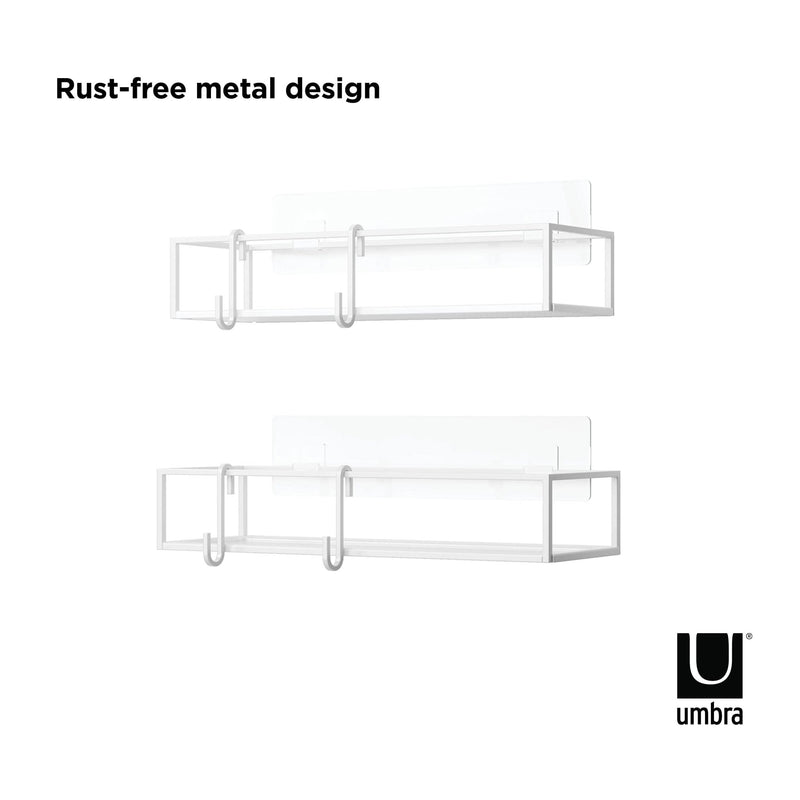 UMBRA - Cubiko Adhesive Shower Bins | Set of 2 Home & Kitchen White
