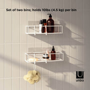UMBRA - Cubiko Adhesive Shower Bins | Set of 2 Home & Kitchen White